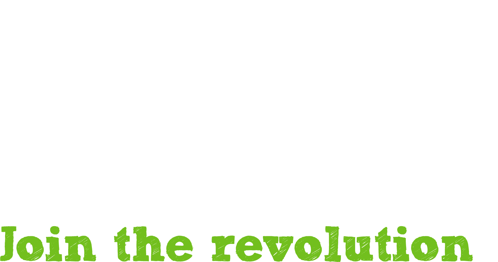 Allotment Junkie logo with the words “Produced by" in white, positioned at the top in a smaller font size. "allotment JUNKIE" in large, bold, white, textured letters resembling chalk or hand-drawn style. The word "allotment" includes two garden tools (a fork and a trowel) integrated into the letters. "Join the revolution" in green, appearing at the bottom in a bold, slightly distressed font. The entire design has a rustic, organic, and hand-crafted aesthetic, representing a brand and movement related to gardening or sustainability. There is a registered trademark symbol next to "JUNKIE," indicating brand protection.